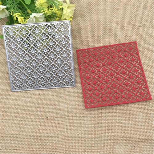 Schablonen zur Kartenherstellung, 10,3 x 10,3 cm, quadratisch, Netz, Blume, Metall, rundes Loch, Etikett, Etikett, Scrapbooking, Papierhandwerk Schablonen zur Kartenherstellung, 10,3 x 10,3 cm, quadratisch, Netz, Blume, Metall, rundes Loch, Etikett, Etikett, Scrapbooking, Papierhandwerk von YANCHIPANGHE