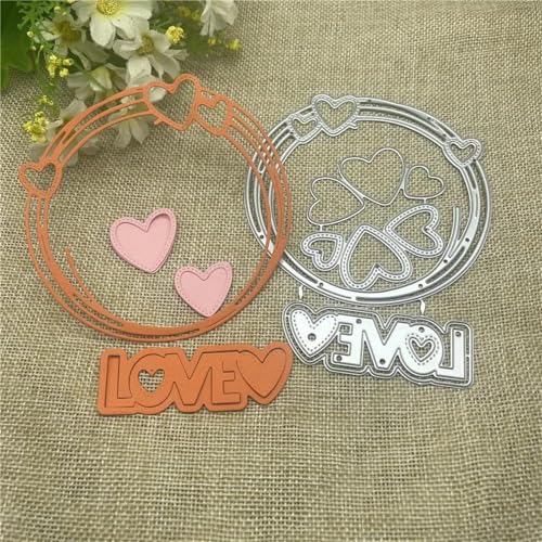 Schablonen zur Kartenherstellung, 10,3 x 12,8 cm, Kranz, Herz, Blumen, Metall-Stanzform, rundes Loch, Etiketten, Scrapbooking, Papierbasteln Schablonen zur Kartenherstellung, 10,3 x 12,8 cm, Kranz, Herz, Blumen, Metall-Stanzform, rundes Loch, Etiketten, Scrapbooking, Papierbasteln von YANCHIPANGHE
