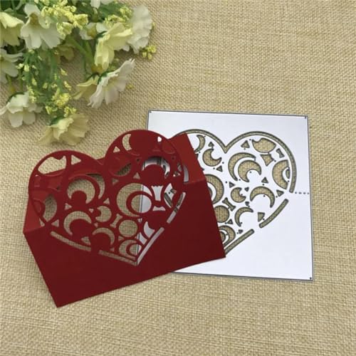 Schablonen zur Kartenherstellung, 10 x 10 cm, Blumen-Herz-Rahmen, Metall-Stanzformen für Scrapbooking, Alben, Prägung, Papierkarten, dekoratives Handwerk Schablonen zur Kartenherstellung, 10 x 10 cm, Blumen-Herz-Rahmen, Metall-Stanzformen für Scrapbooking, Alben, Prägung, Papierkarten, dekoratives Handwerk von YANCHIPANGHE