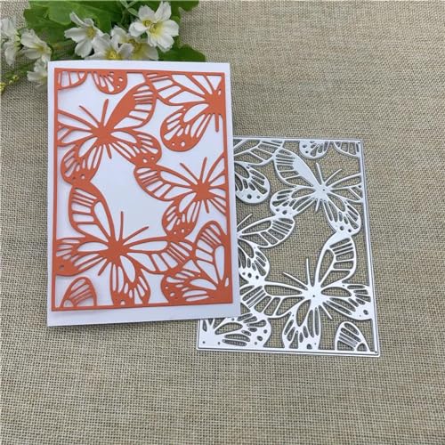 Schablonen zur Kartenherstellung, 10 x 14 cm, Schmetterlings-Spitzen-Hintergrund, Metall-Stanzformen für Scrapbooking, dekorative Prägung, Handarbeitsvorlage von YANCHIPANGHE