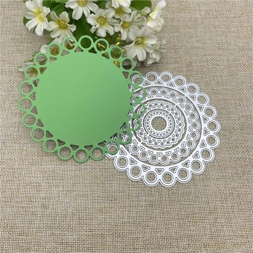 Schablonen zur Kartenherstellung, 11,5 x 11,5 cm, Kreise, Spitze, Blumen, Rahmen, Metall-Stanzformen für Scrapbooking, dekorative Prägung, Handarbeitsvorlage Schablonen zur Kartenherstellung, 11,5 x 11,5 cm, Kreise, Spitze, Blumen, Rahmen, Metall-Stanzformen für Scrapbooking, dekorative Prägung, Handarbeitsvorlage von YANCHIPANGHE