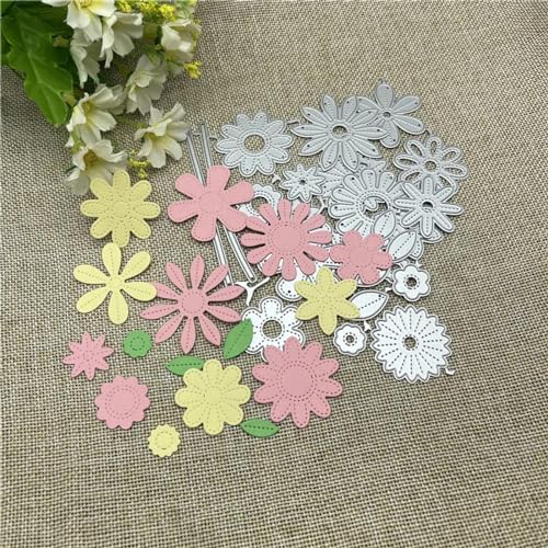 Schablonen zur Kartenherstellung, 22 x 10 cm, Blume und Blätter, Metall-Stanzform, rundes Loch, Etikett, Etikett, Scrapbooking, Papierbasteln Schablonen zur Kartenherstellung, 22 x 10 cm, Blume und Blätter, Metall-Stanzform, rundes Loch, Etikett, Etikett, Scrapbooking, Papierbasteln von YANCHIPANGHE