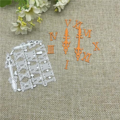 Schablonen zur Kartenherstellung, 6,1 x 8 cm, Uhr, Zahlenspitze, Metall, rundes Loch, Etikett, Etikett, Scrapbooking, Papierhandwerk von YANCHIPANGHE