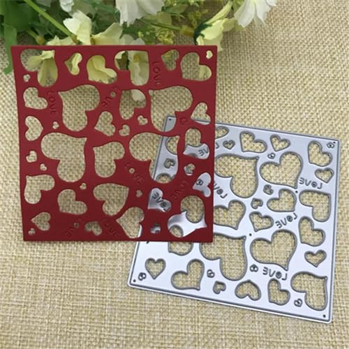 Schablonen zur Kartenherstellung, 7,9 x 7,9 cm, quadratisch, Liebe, Blume, Herz, Rahmen, Metall-Stanzformen für Scrapbooking, Alben, Prägung, Papierkarten, dekoratives Handwerk Schablonen zur Kartenherstellung, 7,9 x 7,9 cm, quadratisch, Liebe, Blume, Herz, Rahmen, Metall-Stanzformen für Scrapbooking, Alben, Prägung, Papierkarten, dekoratives Handwerk von YANCHIPANGHE