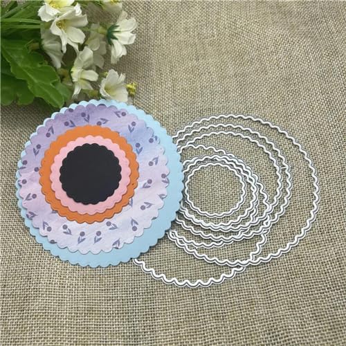 Stanzschablonen für Scrapbooking, 10 x 10 cm, runde Spitze, Metall, runde Löcher, Etiketten, Etiketten, Scrapbooking, Papierbasteln Stanzschablonen für Scrapbooking, 10 x 10 cm, runde Spitze, Metall, runde Löcher, Etiketten, Etiketten, Scrapbooking, Papierbasteln von YANCHIPANGHE
