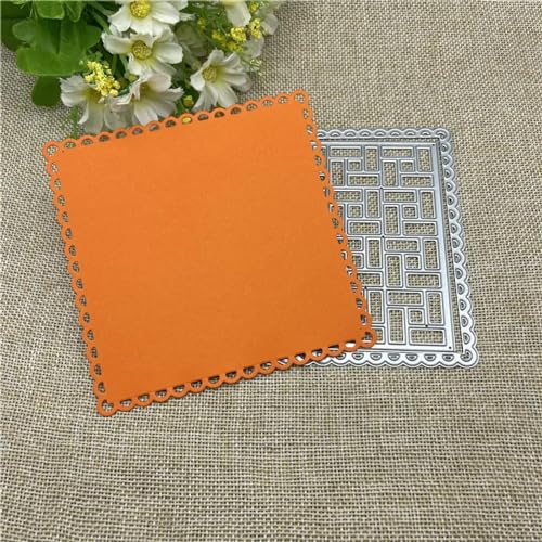 Stanzschablonen für Scrapbooking, 11,3 x 11,3 cm, quadratisch, Metall, runde Löcher, Etiketten, Etiketten, Scrapbooking, Papierbasteln von YANCHIPANGHE