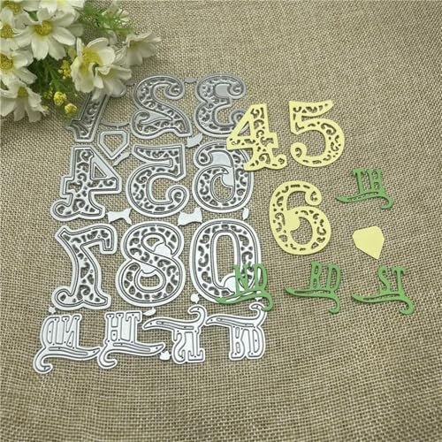 Stanzschablonen für Scrapbooking, 11,3 x 17,7 cm, Zahlenrahmen, Metall, runde Löcher, Etiketten, Etiketten, Scrapbooking, Papierbasteln von YANCHIPANGHE