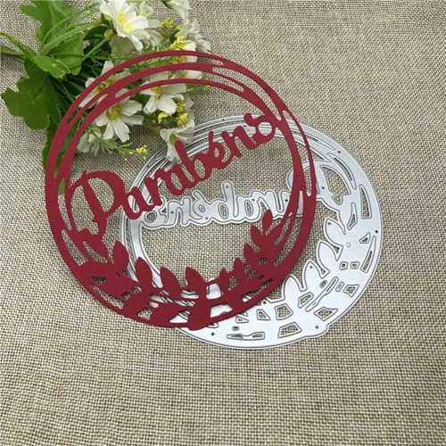 Stanzschablonen für Scrapbooking, 15,0 x 15,0 cm, rund, spanisch, fröhlich, Metall, rundes Loch, Etikett, Etikett, Scrapbooking, Papierhandwerk von YANCHIPANGHE