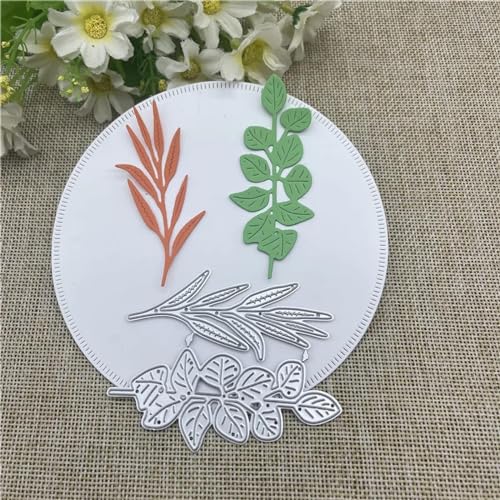 Stanzschablonen für Scrapbooking, 6,3 x 8 cm, Blätter, Metall, runde Löcher, Etiketten, Etiketten, Scrapbooking, Papierbasteln von YANCHIPANGHE