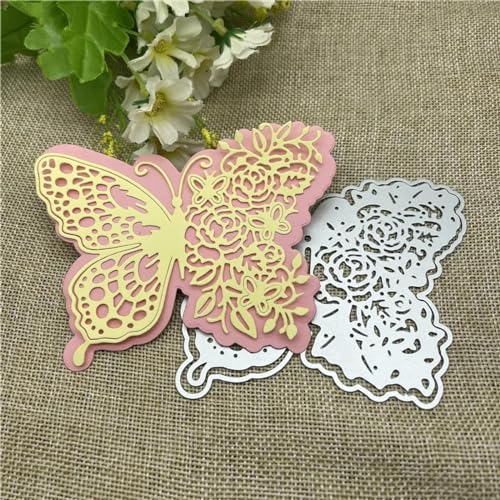 Stanzschablonen für Scrapbooking, 9 x 12 cm, Spitze, Schmetterling, Metall, rundes Loch, Etikett, Etikett, Scrapbooking, Papierhandwerk von YANCHIPANGHE