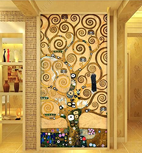 Türposter Selbstklebend Klimt-Baum Des Lebens Fototapete Türfolie Poster Tapete Türtapete Fototapete 88X200Cm von YANCONG