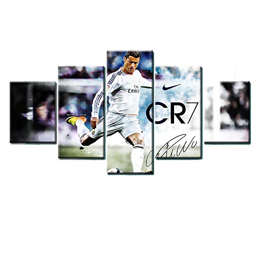 YANCONG Bilder Ronaldo Fußballspieler Wandbilder Wohnzimmer Wohnung Deko Fertig Zum Aufhängen 100X55Cm von YANCONG