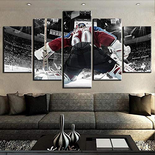 YANCONG Panoramabild Eishockey Torwartsport Vintage Gemälde Leinwand Exklusives Wandbild Moderne Fotografie Für Ihre Wand 100X55Cm von YANCONG