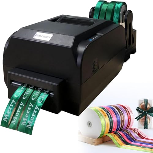 Satinbanddrucker, digitaler Bandetikettendrucker, Etikettendrucker für Lanyard-Textilfolienprägung, unterstützt über 50 Sprachen zum Verpacken von Geschenken von YANDDEA