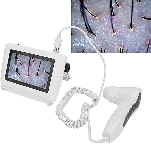 YANDDEA 5-Zoll Hautfollikel-Detektor Professioneller Haut-Haar-Kopfhaut-Detektor Lupen-Analysator-Gerät Digitales Haar-Haut-Analysator-Mikroskop für Haarfollikel-Tests von YANDDEA
