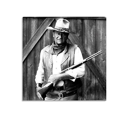 YANDING John Wayne Poster, Filmschauspieler, amerikanischer Leinwand-Kunstdruck, modernes Design, 30 x 30 cm von YANDING