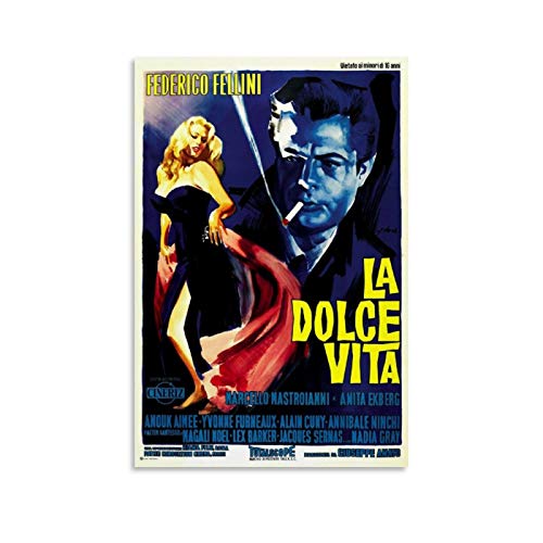 YANDING La Dolce Vita Filmposter, dekoratives Gemälde, Leinwand, Wandkunst, Wohnzimmer, Poster, Schlafzimmer, 40 x 60 cm von YANDING