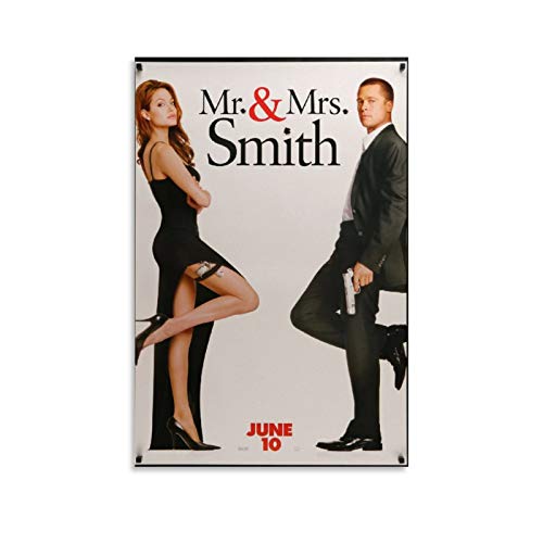 YANDING Mr. & Mrs. Smith Filmposter Brad Pitt Angelina Jolie, Leinwandkunst, Poster und Wandkunstdruck, modernes Familienschlafzimmerdekor, 40 x 60 cm von YANDING