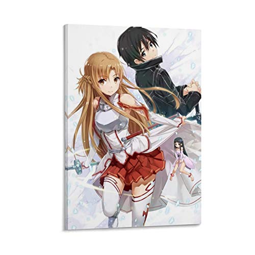 YANDING Sword Art Online Sao Kirito Asuna Poster, Anime-Poster, dekoratives Gemälde, Leinwand, Wandkunst, Wohnzimmer, Poster, Schlafzimmer, Gemälde, 30 x 45 cm von YANDING