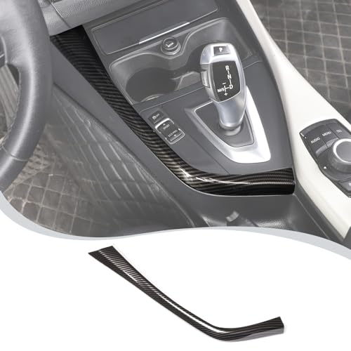 YANER Auto Zentralsteuerung Gangschaltung Zierleisten Kompatibel mit BMW 1er 2er Serie F20 F21 F22 F23 2012-2018,Schalthebelverkleidung Seitenverkleidung Innenzubehör (Kohlefaser-Stil) von YANER