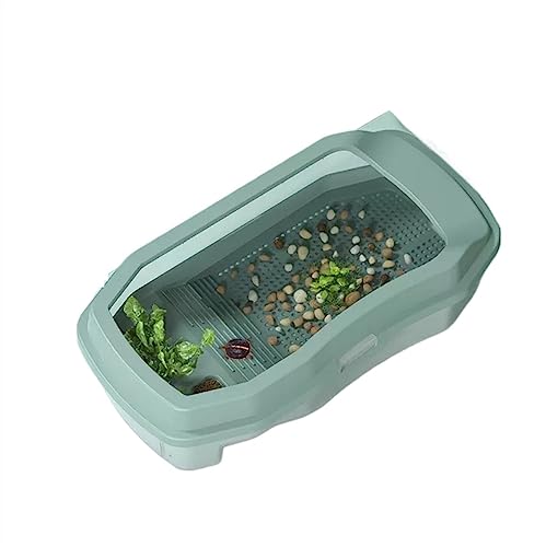 Aquarien Aquarium, Schildkrötenbecken mit Sonnendeck, kann Wasserpflanzen züchten, kleines Aquarium, Schildkrötenbox, große Heimtierfütterung, um EIN Entkommen zu verhindern Wohndeko(Klein) von YANG11FAN