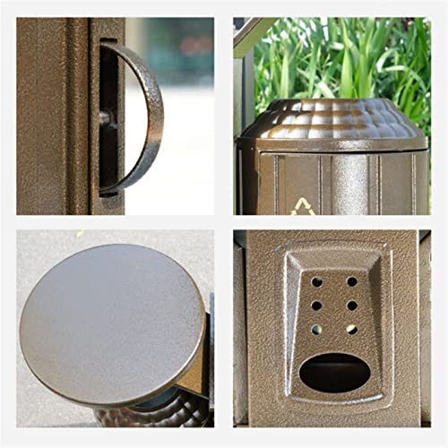 Outdoor Mülleimer Klassifizierter Mülleimer for den Außenbereich, antiker Metallmülleimer mit unabhängigem Aschenbecher, mattierte Oberfläche, großer Abfallbehälter for den Außenbereich, 40 l/10,5 Gal von YANG11FAN