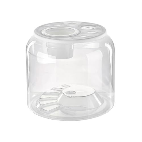 Transparentes Fischglas für Schildkröten, aus Polyethylen, Box für Schildkröten mit weißem Deckel, rund, für Wohnzimmer, Büro, Schreibtisch, Heimdekoration von YANG11FAN