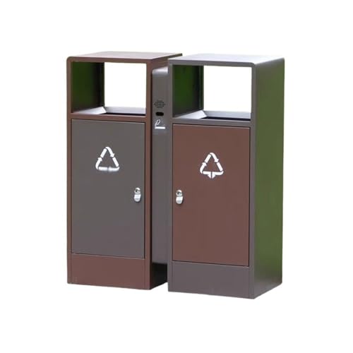 YANG11FAN Abfall & Recycling Doppelter Mülleimer for den Außenbereich, gewerblicher Metallmülleimer for öffentliche Bereiche Terrasse von YANG11FAN