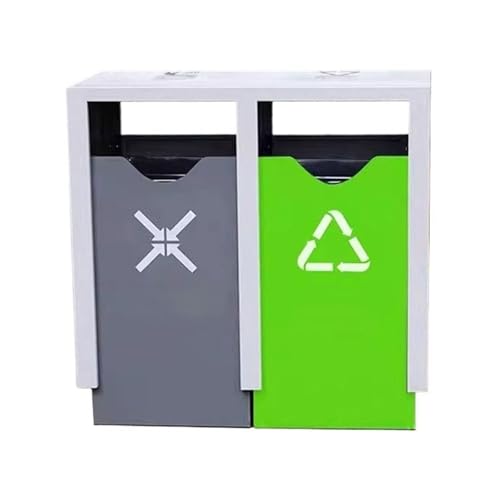 YANG11FAN Abfall & Recycling Klassifizierter Mülleimer for den Außenbereich, for öffentliche Gewerbegebiete, aus verzinktem Stahl Terrasse von YANG11FAN