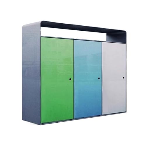 YANG11FAN Abfall & Recycling Moderner Metall-Mülleimer for den Außenbereich, drei klassifizierte Mülleimer for öffentliche Bereiche Terrasse von YANG11FAN