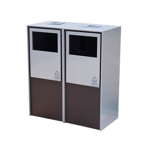 YANG11FAN Outdoor Mülleimer Drinnen und draußen Mülleimer aus verzinktem Stahl, kommerzieller Metallmülleimer Recycling Behälter YANG11FAN Outdoor Mülleimer Drinnen und draußen Mülleimer aus verzinktem Stahl, kommerzieller Metallmülleimer Recycling Behälter von YANG11FAN
