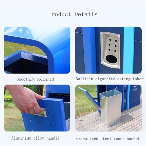 YANG11FAN Outdoor Mülleimer Klassifizierte Mülltonne for den Außenbereich mit regenfestem gewerblichem Metallabfallbehälter Recycling Behälter von YANG11FAN