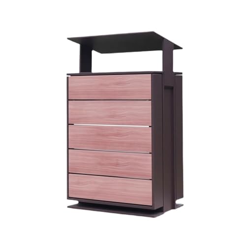 YANG11FAN Outdoor Mülleimer Mülleimer aus Metall mit Holzmaserung imitiert for öffentliche Außenbereiche, 95 l Recycling Behälter YANG11FAN Outdoor Mülleimer Mülleimer aus Metall mit Holzmaserung imitiert for öffentliche Außenbereiche, 95 l Recycling Behälter von YANG11FAN