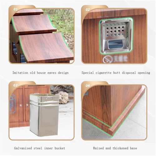 YANG11FAN Outdoor Mülleimer Nachahmung Holzmaserung Doppel Kann Mülleimer Outdoor Kreativität Metall Mülleimer Recycling Behälter YANG11FAN Outdoor Mülleimer Nachahmung Holzmaserung Doppel Kann Mülleimer Outdoor Kreativität Metall Mülleimer Recycling Behälter von YANG11FAN