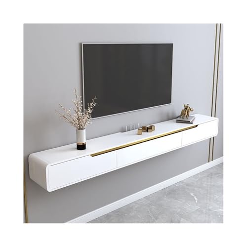 YANG11FAN TV-Schrank zum Aufhängen, schwebender TV-Schrank, minimalistisches Wandregal, schwebend, klein, für Wohnzimmer, TV-Schrank (weiß, klein) von YANG11FAN