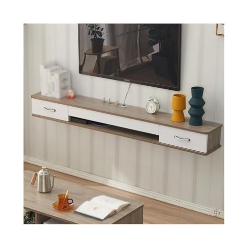 YANG11FAN TV-Schrank zum Aufhängen, schwebendes Regal für TV, Wandschrank, schwebende Regale mit Schublade, Multimedia-Konsole für Unterhaltung, TV-Möbel zum Aufhängen (Grau) von YANG11FAN