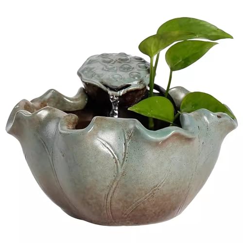 YANG11FAN Tischbrunnen Chinesischen Stil Keramik Einfache Fließende Wasser Brunnen Dekoration Recycling Büro Wohnzimmer Desktop Dekoration Zimmerbrunnen von YANG11FAN