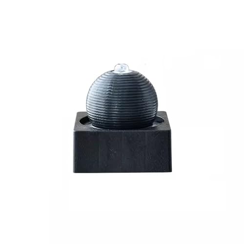 YANG11FAN Tischbrunnen Wohnzimmer Weiß Desktop Kleines Fließendes Wasser Moderner und minimalistischer Büro-Rundbrunnen Dekorationen Kunststoff-Desktop-Brunnen Zimmerbrunnen(Schwarz) von YANG11FAN
