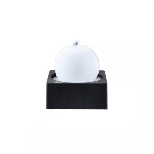 YANG11FAN Tischbrunnen Wohnzimmer Weiß Desktop Kleines Fließendes Wasser Moderner und minimalistischer Büro-Rundbrunnen Dekorationen Kunststoff-Desktop-Brunnen Zimmerbrunnen(Weiß) von YANG11FAN