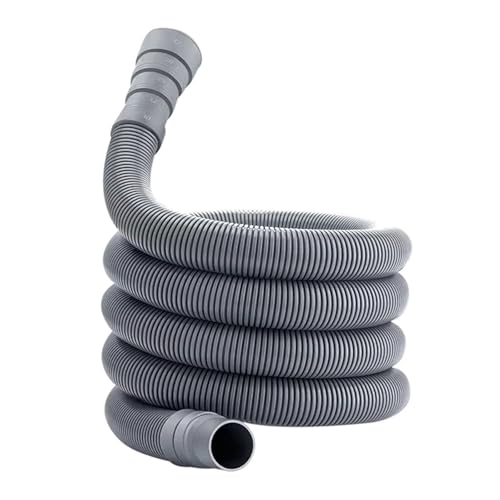 YANGC 1,5/3/5M PVC Waschmaschine Geschirrspüler Ablauf Abfall Schlauch Verlängerung Rohr mit Halterung Set Waschmaschine(5.0) von YANGC