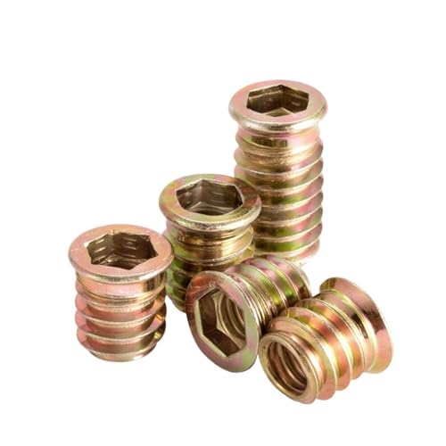 YANGC 10/20 STÜCKE Möbel Eingebettete Muttern M6 M8 M10 Senkkopf Sechskantmutter Steckschlüssel Gewindeeinsatz Möbel Holzmuttern Anschluss(M6X20 20PCS) von YANGC