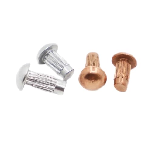 YANGC 10–100 Stück Aluminium/Kupfer GB827 Rundkopf-Rändelnieten M2 M2.5 M3 M4(Aluminum M2 100pcs,5mm) von YANGC