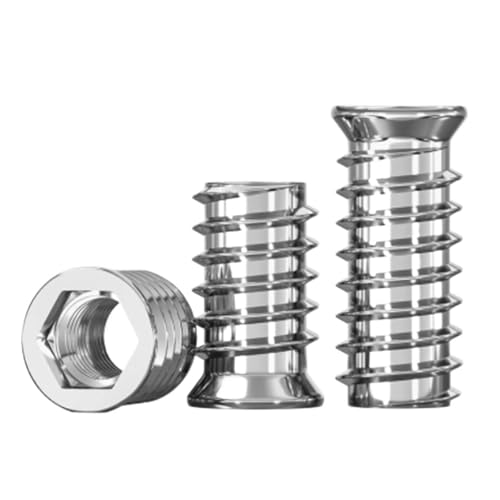 YANGC 10 stücke 304 Edelstahl Innen Und Außen Zähne Eingebettet Hex Mutter Holz Möbel Muttern M4 M5 M6 M8(M4x10 10pcs) von YANGC