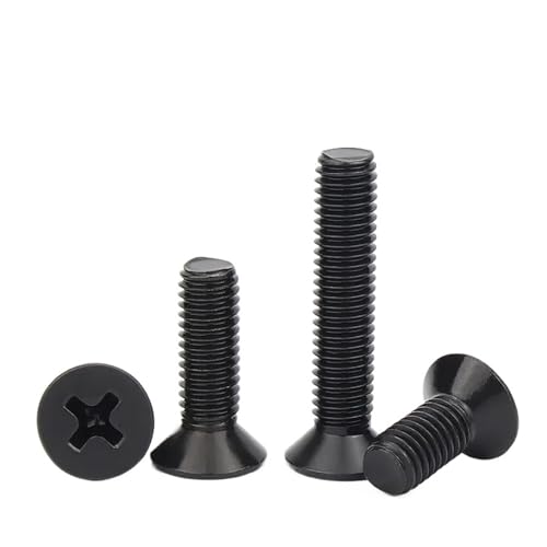YANGC 10 teile/los M1 M1.2 M1.4 M1.6 M1.7 M2 M2.5 M3 M3.5 M4 M5 Kleine Schwarze Stahl Flache Senkkopfschraube Bolzen(14mm x10pcs,M2) von YANGC