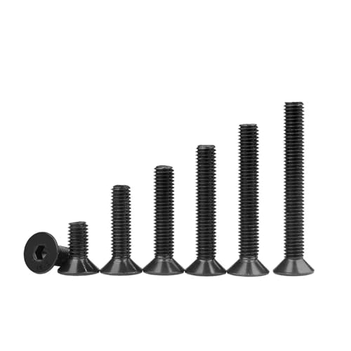 YANGC 10.9 Klasse M1.6 M2 M2.5 M3 Flache Senkkopfschraube mit Innensechskant aus Kohlenstoffstahl, Maschinenschrauben DIN7991(M1.6x10mm 100pcs) von YANGC