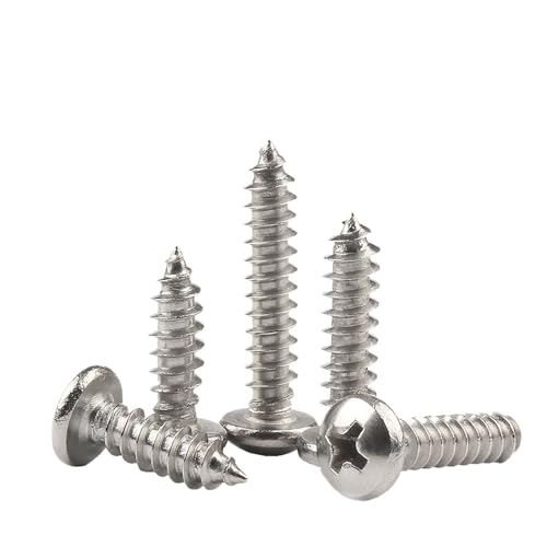 YANGC 100 teile/los Selbstschneidende Schraube Edelstahl Kreuzschlitz Rundkopf M1 M1.2 M1.4 M1.5 M1.7 M1.8 M2 M2.2 M2.3 M2.5 M2.6(12mm x100pcs,M2) von YANGC