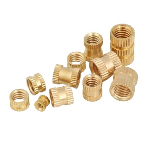 YANGC 1000 stücke M2 M2.5 M3 M4 M5 Braass Einsatz Mutter Spritzguss Messing Gerändelt Gewinde Einsätze Muttern(Length 6mm,M5 OD 6.3mm) von YANGC