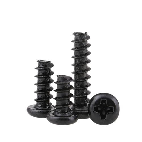 YANGC 1000 teile/los Kreuzschlitz-Blechschraube M1 M1.2 M1.4 M1.7 M2 M2.3 M2.6 M3 Schwarze Kohlenstoffstahlschraube(6mm,M2.6) von YANGC