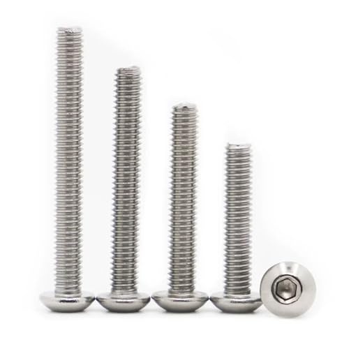 YANGC 2–50 Stück runde Sechskantschrauben ISO7380 M2 M2.5 M3 M4 M5 M6 M8 M10 A2-70 Edelstahl(20mm,M2.5 50pcs) von YANGC