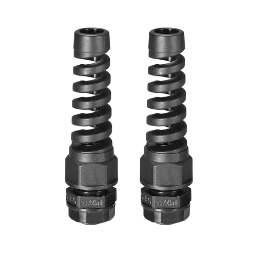 YANGC 2 Stück schwarze wasserdichte Kabelverschraubung, biegefest, M12-Nylongelenk, verstellbare Kontermutter mit Zugentlastung for Drähte mit 4,5–7,8 mm Durchmesser YANGC 2 Stück schwarze wasserdichte Kabelverschraubung, biegefest, M12-Nylongelenk, verstellbare Kontermutter mit Zugentlastung for Drähte mit 4,5–7,8 mm Durchmesser von YANGC